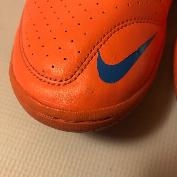 NIKE MEN'S ELASTICO II BRIGHT MANGO BLUE INDOOR SOCCER SHOE 580454-884 SIZE 12 - Picture 2 of 10